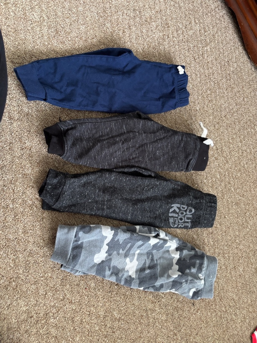 Garanimals Boys 4-Pack Joggers in Navy, Charcoal, Dark Gray & Gray Camo
